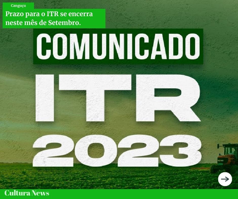 Prazo para o ITR se encerra neste mês de Setembro.