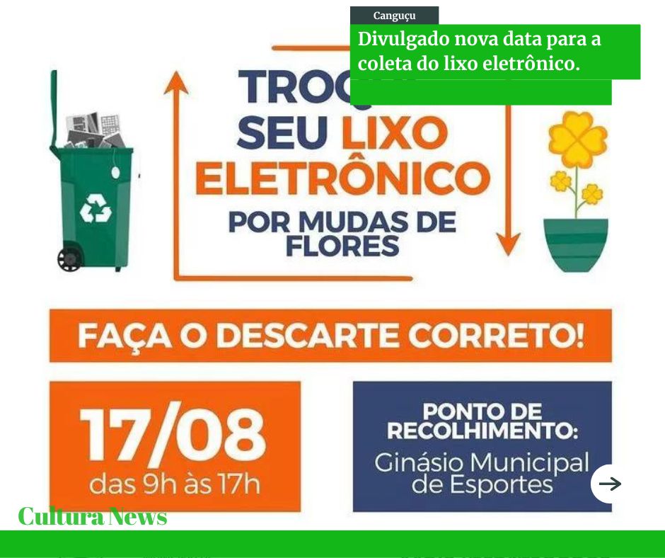 Prefeitura de Canguçu divulga nova data para coleta do lixo eletrônico!!