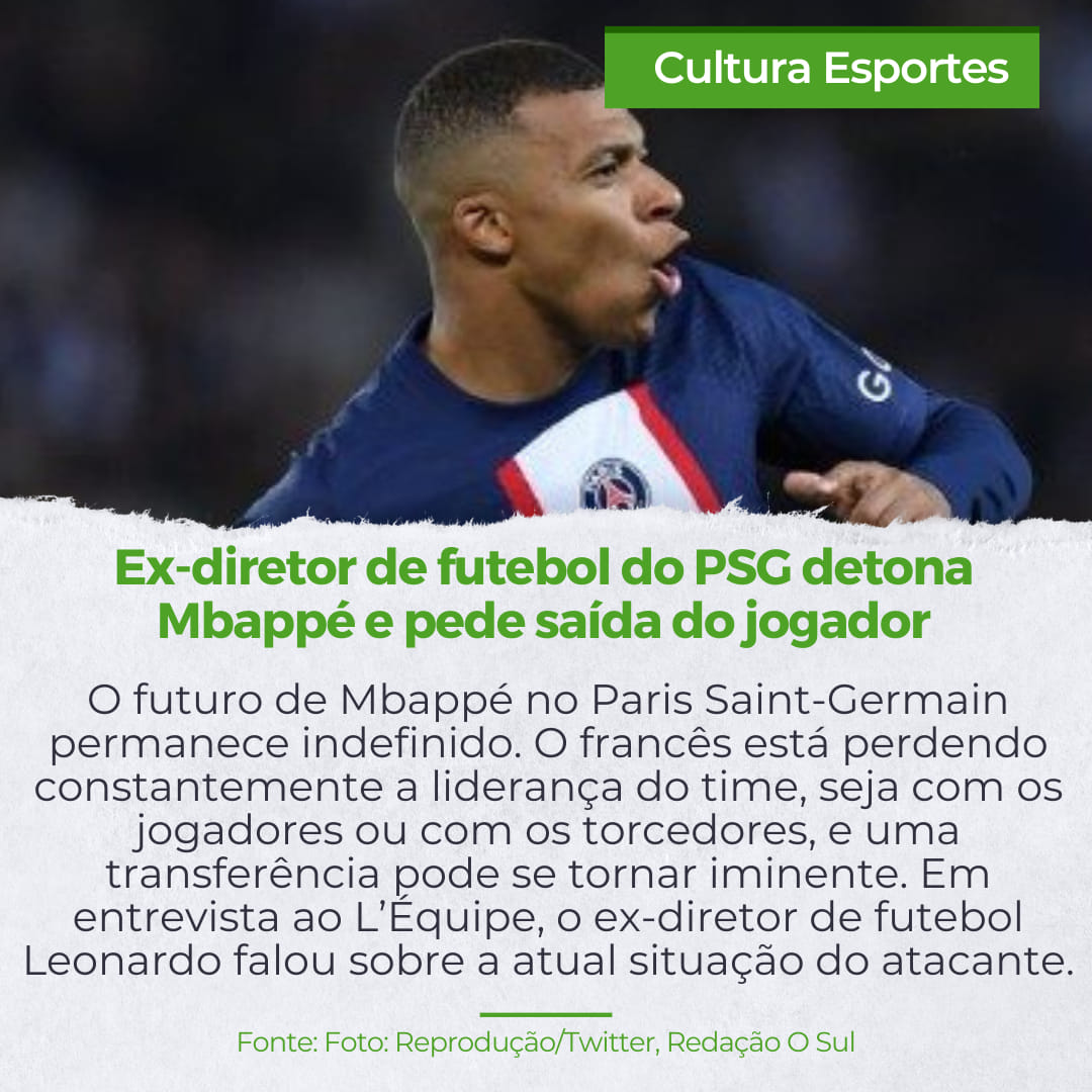 Ex- Diretor do PSG detona e pede saída do jogador Mbappé