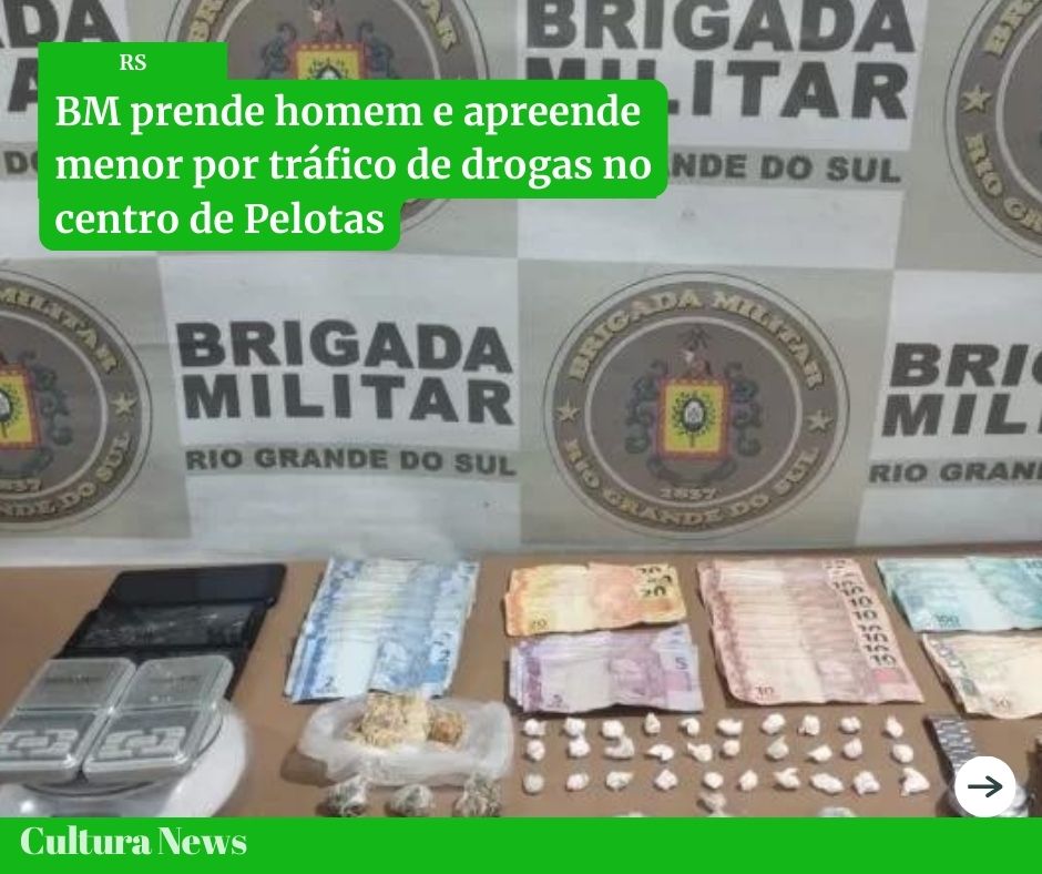 BM prende homem e apreende menor por tráfico de drogas no centro de Pelotas!!