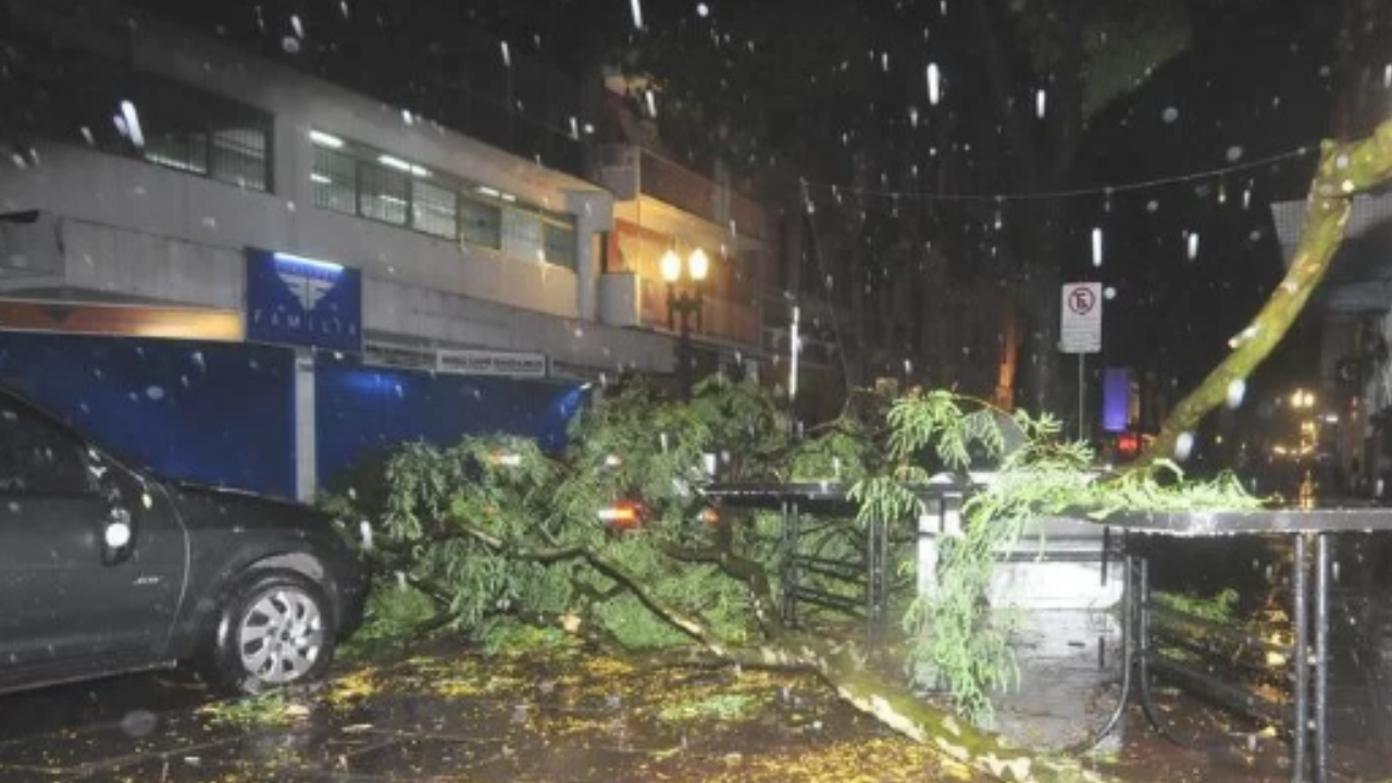 Temporal com ventos acima de 100 km/h avança pelo RS e castiga a Grande Porto Alegre