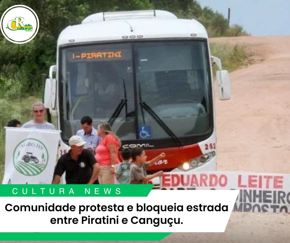 Prosteto e bloqueio na estrada entre Canguçu e Piratini