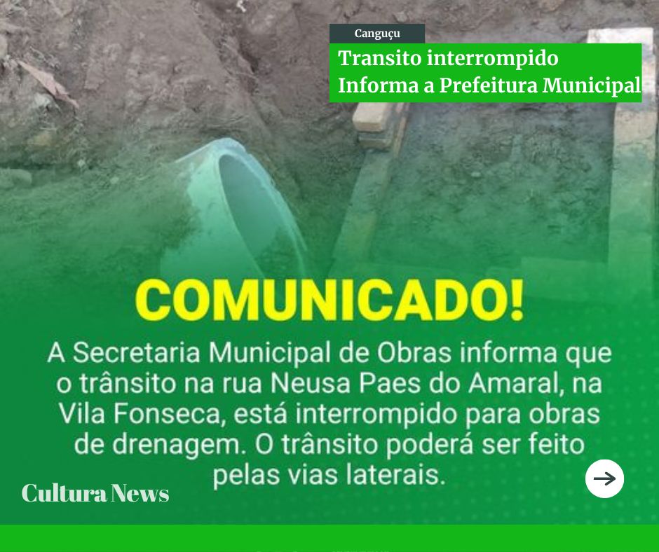 Prefeitura Municipal de Canguçu informa transito interrompido!!