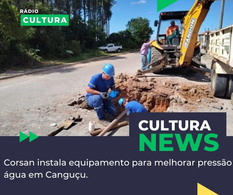 Corsan instala equipamento para melhorar pressão da água em Canguçu.