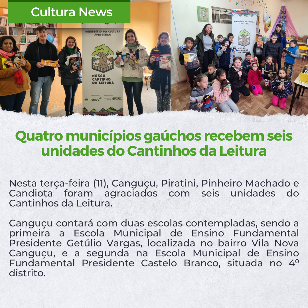 Canguçu recebe duas unidades do Cantinhos da Leitura